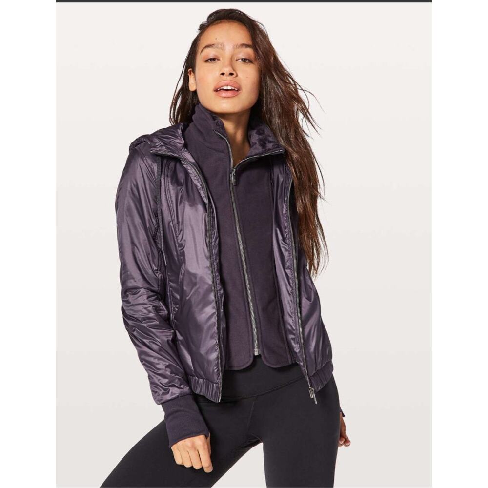 Lululemon Glyde  Scuba Hoodie in Boysenberry Size 4 Insulated Winter Jacket - Picture 2 of 9